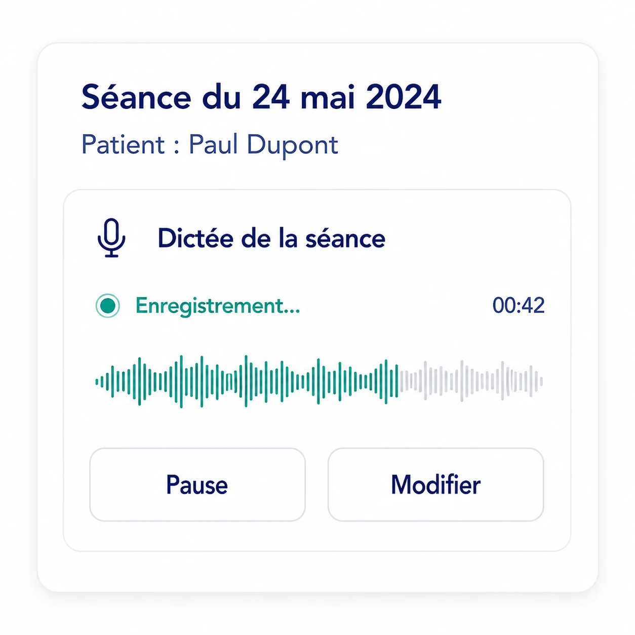 Dictée d’une séance dans Manu